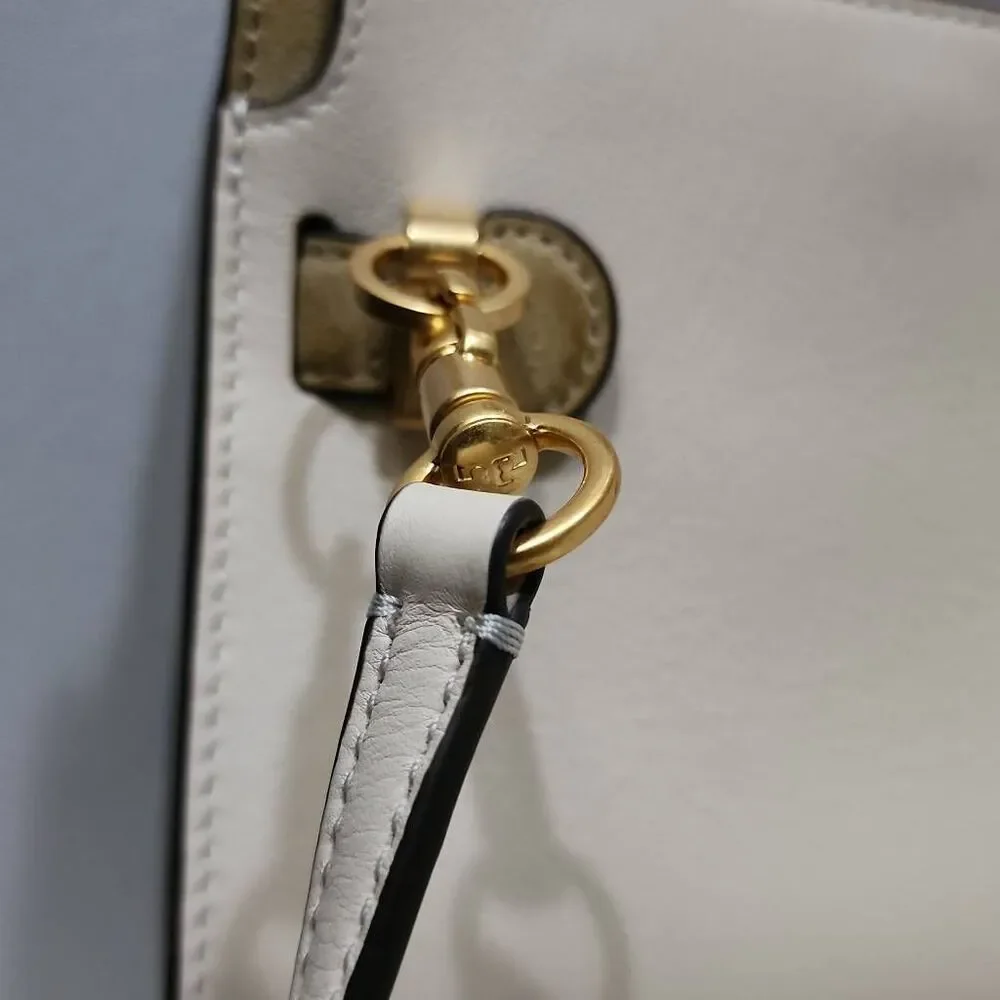 Tory Burch Petite Lee Radziwill Double Bag in Cream